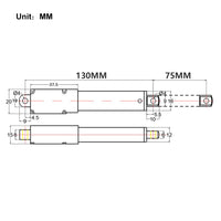 DC 6V 12V 24V Household Miniature Linear Actuator 75MM Max Thrust 42 lbs 188N 19Kgs (Model 0041627)