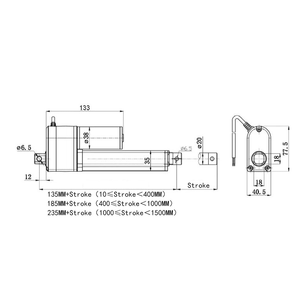 600MM900MM Linear Actuator A2 With Potentiometer Slide Controller Kit