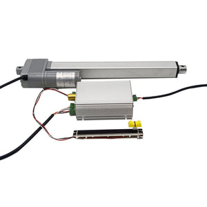 Use a slide controller with a slide potentiometer to control the stroke of the linear actuator.