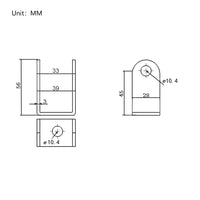 Electric Linear Actuator Fixed Mounting Bracket B (model 0043002)
