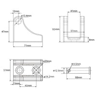 Electric Linear Actuator Fixed Mounting Bracket H (Model 0043151)