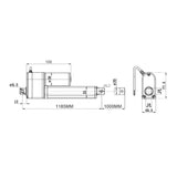 40 Inch 1000MM 12V 24V Electric Linear Actuator With Built-in Potentiometer Max Thrust 2000N (Model 0041676)