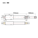 100MM DC 12V Micro Electric Linear Actuator Max Thrust 42 lbs 188N 19Kgs (Model 0041646)