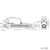 12 Inches 300MM 12V 24V High Performance Linear Actuator Thrust 2700 lbs 12000N 1200Kgs (Model 0041606)