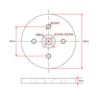 Electric Linear Actuator C Head Fixed Mounting Circular Disk Bracket (Model 0043075)