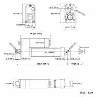 4"100MM Waterproof Linear Actuator IP67 / Low Noise Linear Actuator