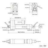 3500N IP67 Waterproof Linear Actuator with Magnetic Limit Switch - 150mm with Adjustable Stroke (Model 0041935-3)