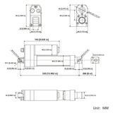 3500N IP67 Waterproof Linear Actuator with Magnetic Limit Switch - 200mm with Adjustable Stroke (Model 0041936-3)