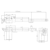 48 Inches 1200MM 12V 24V Industrial Linear Actuator Max Thrust 1300 lbs 6000N 600Kgs (Model 0041536)