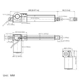 1.2 Inches 30MM 12V 24V Industrial Linear Actuator Max Thrust 1300 lbs 6000N 600Kgs (Model 0041530)