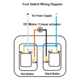 Dual Momentary Footswitch / Foot Pedal for DC Linear Actuator / Motor (Model 0044107)