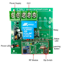 Super-Far Distances 30A Dry Relay Contact Output Wireless Remote Control Switch (Model 0020092)