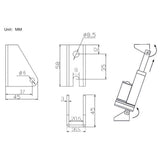2000N Mini Industrial Linear Actuator Remote Control Kit with NC Magnetic Reed Switches (Model 0043083-4)