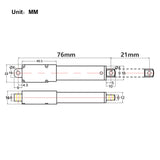 21MM DC 12V Micro Electric Linear Actuator Max Thrust 42 lbs 188N 19Kgs (Model 0041643)