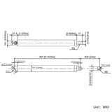 24 Inches 600MM Stainless Steel Tubular Linear Actuator 800N Quiet