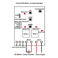 500M Wireless Remote Control Switch For DC Linear Actuator or Motor (Model 0020317)