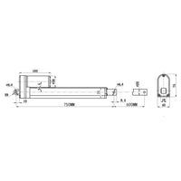 24 Inches 600MM 12V 24V Electric Linear Actuator Max Thrust 450 lbs 2000N 200Kgs (Model 0041507)