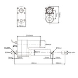 8 Inch 200MM Max 8000N Heavy Duty Adjustable-Stroke Linear Actuator with Adjustable Limit Switches (Model 0041542-3)