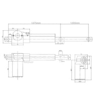 48 Inches 1200MM 12V 24V Industrial Linear Actuator Max Thrust 1300 lbs 6000N 600Kgs (Model 0041536)