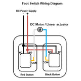 Dual Momentary Footswitch / Foot Pedal for DC Linear Actuator / Motor