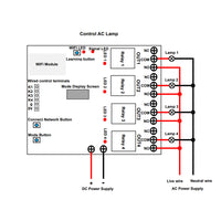 4 Channels WIFI / Bluetooth Remote Switch For Electric Curtain / Motor / Linear Actuator (Model 0022015)