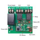 Super Long Distance 2 CH Dry Contact Output Remote Control Switch Two-way Working Mode (Model 0020691)