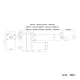 50MM-600MM 8000N Stroke Heavy Duty Linear Actuator Remote Control Kit (Model 0043081)