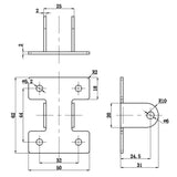 Electric Linear Actuator Fixed Mounting Bracket C (model 0043006)