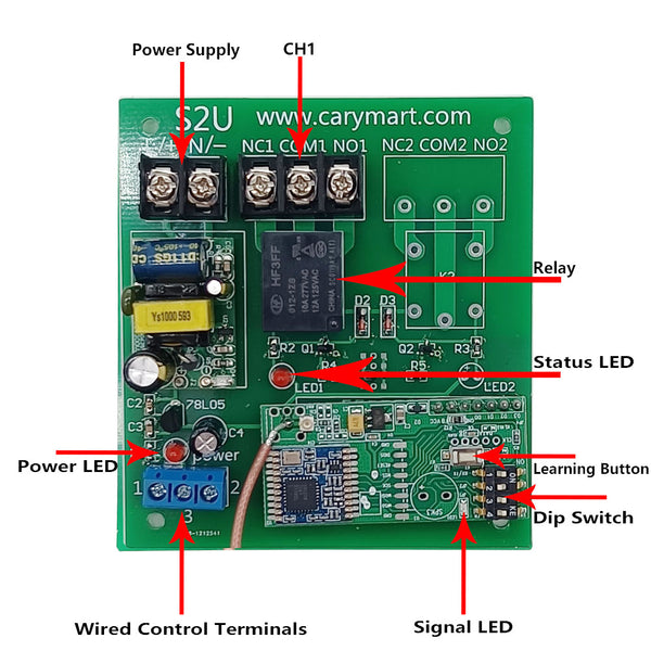 15000 Ft Long Distance NO NC Relay Output Wireless Remote Control Swit ...